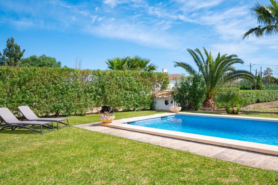 Swimming pool, sunbed
