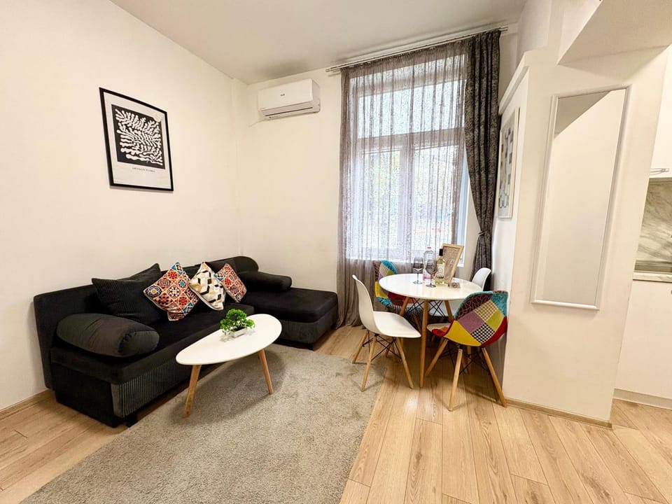 Living room, Seating area, Dining area, air conditioner