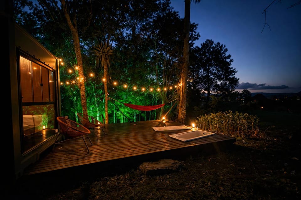 Patio, Night, Garden view