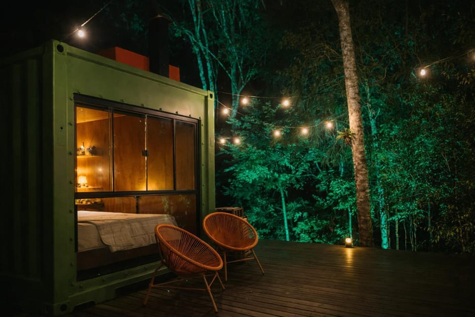 Patio, Night, Garden view