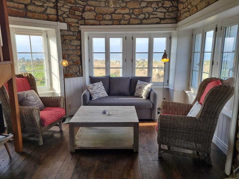 Living room, Seating area, Sea view