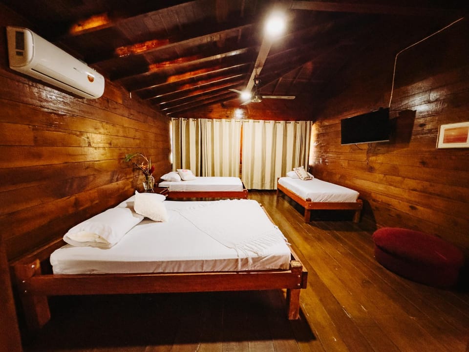 Bed, TV and multimedia, Bedroom, towels, air conditioner