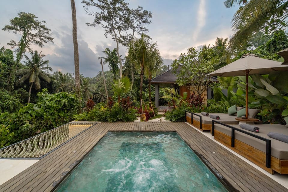 Property building, Natural landscape, Pool view, Swimming pool, sunbed