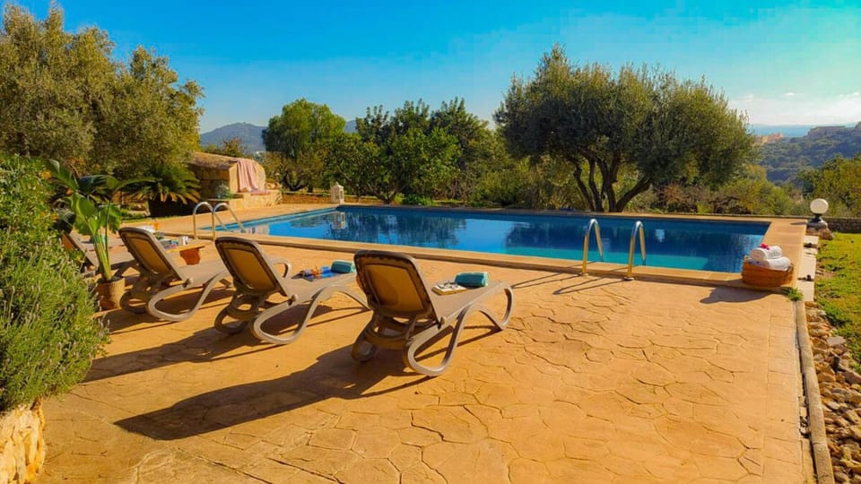 Property building, Living room, Swimming pool