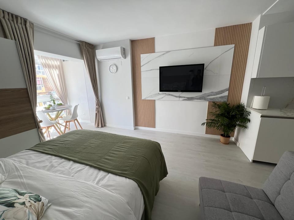 Communal lounge/ TV room, Bed, TV and multimedia, Kitchen or kitchenette, Photo of the whole room, Bedroom, furniture
