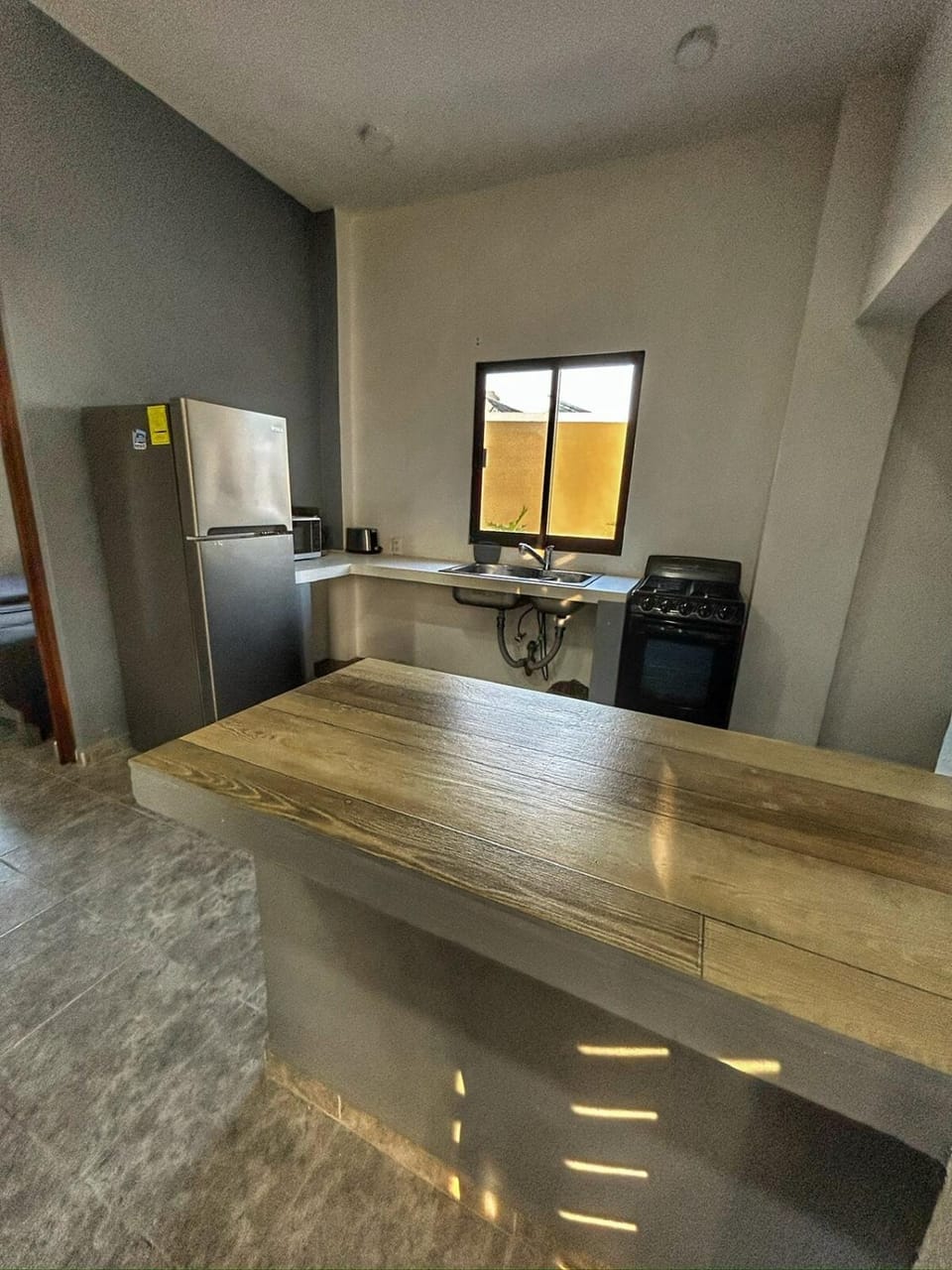Kitchen or kitchenette, oven, stove
