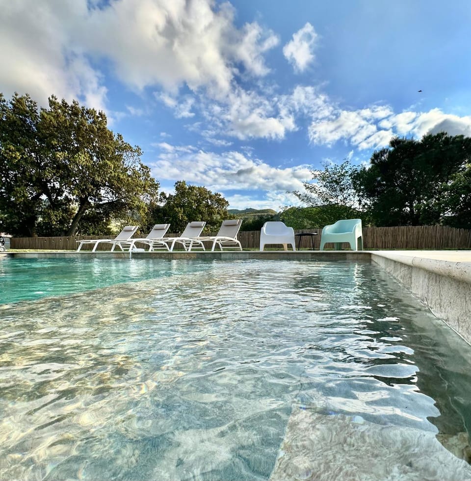 Natural landscape, Pool view, Swimming pool, sunbed