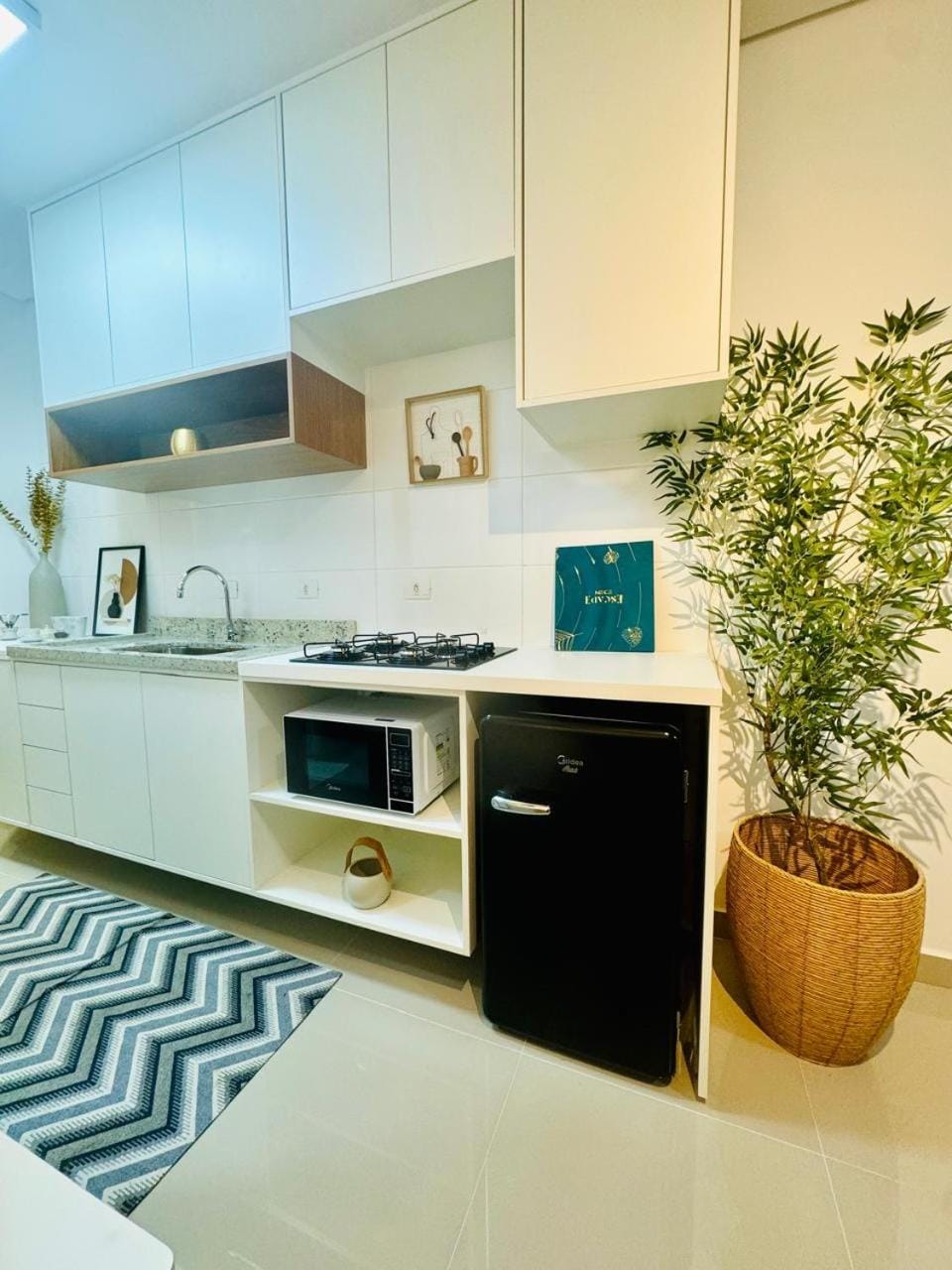 Kitchen or kitchenette, minibar, stove