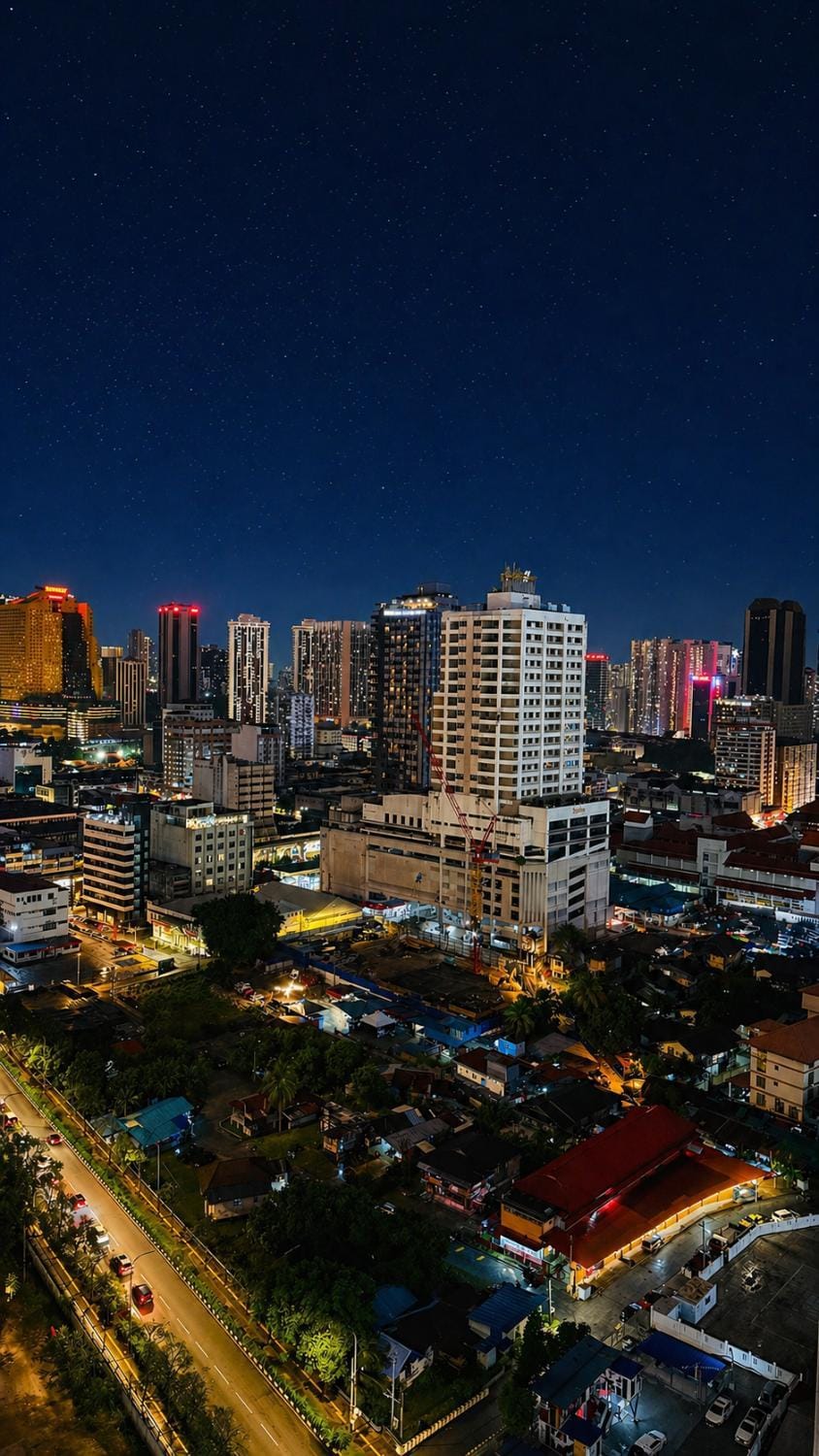 Property building, Night, City view