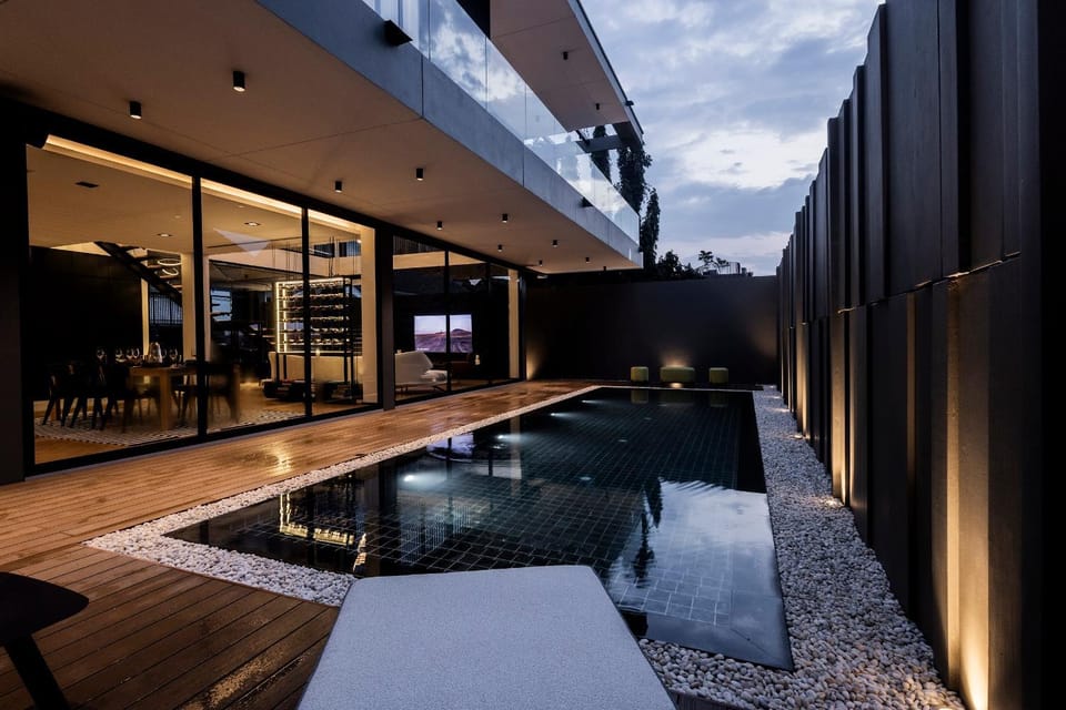 Night, Swimming pool, Swimming pool
