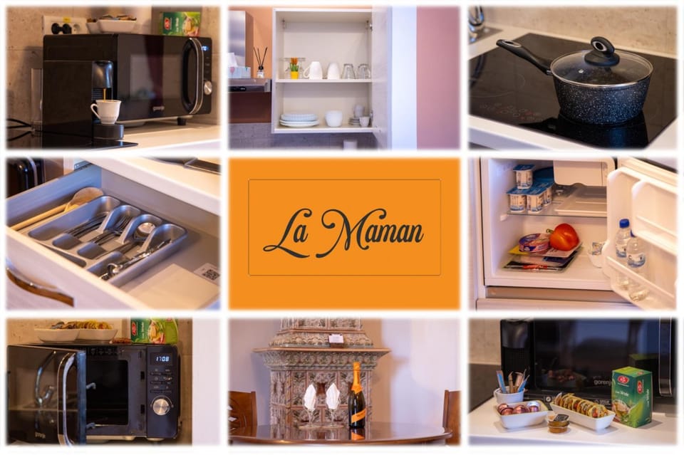 Kitchen or kitchenette, minibar, stove