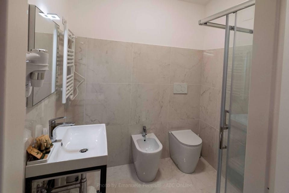 Shower, Toilet, Bathroom, bidet, hair dryier, heating, towels