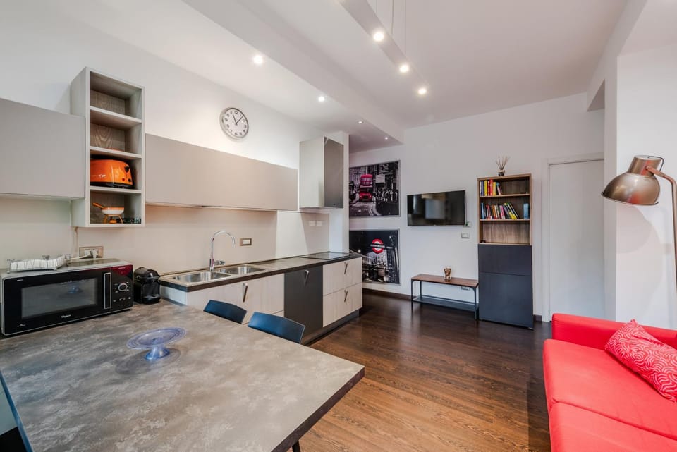 Kitchen or kitchenette, Living room, Dining area