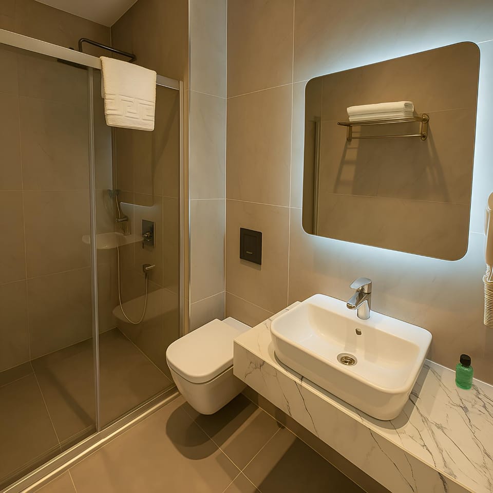 Shower, Toilet, Bathroom, towels