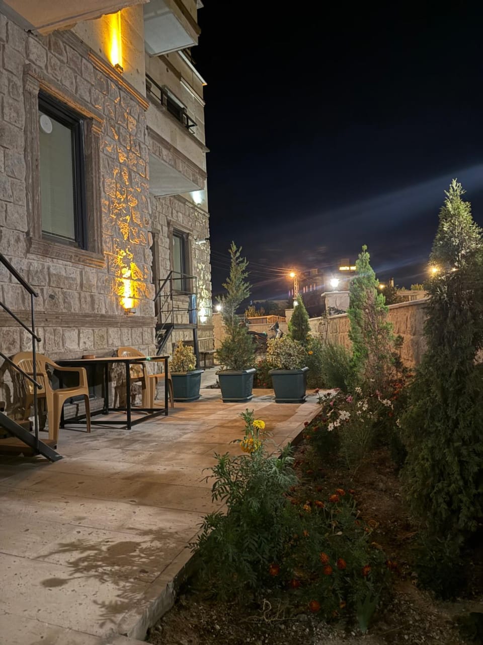 Property building, Patio, Night