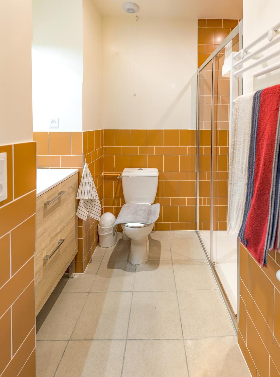 Shower, Toilet, Bathroom, towels