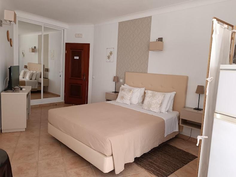 Bed, wardrobe