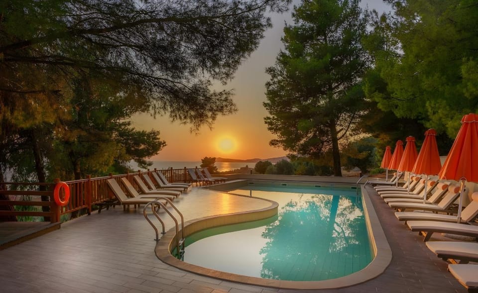 Natural landscape, Pool view, Swimming pool, Sunrise, Sunset