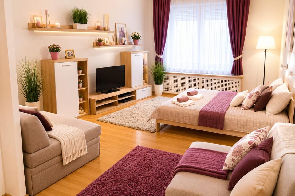 Bed, TV and multimedia, Living room