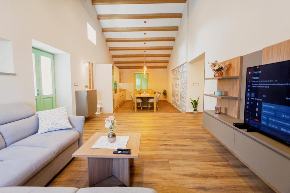 Living room, kitchen
