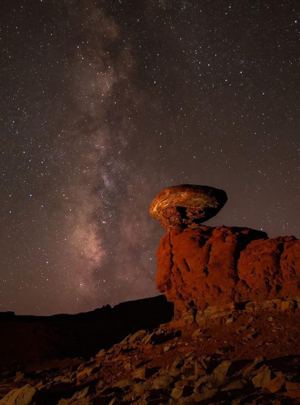 Nearby landmark, Night, Natural landscape