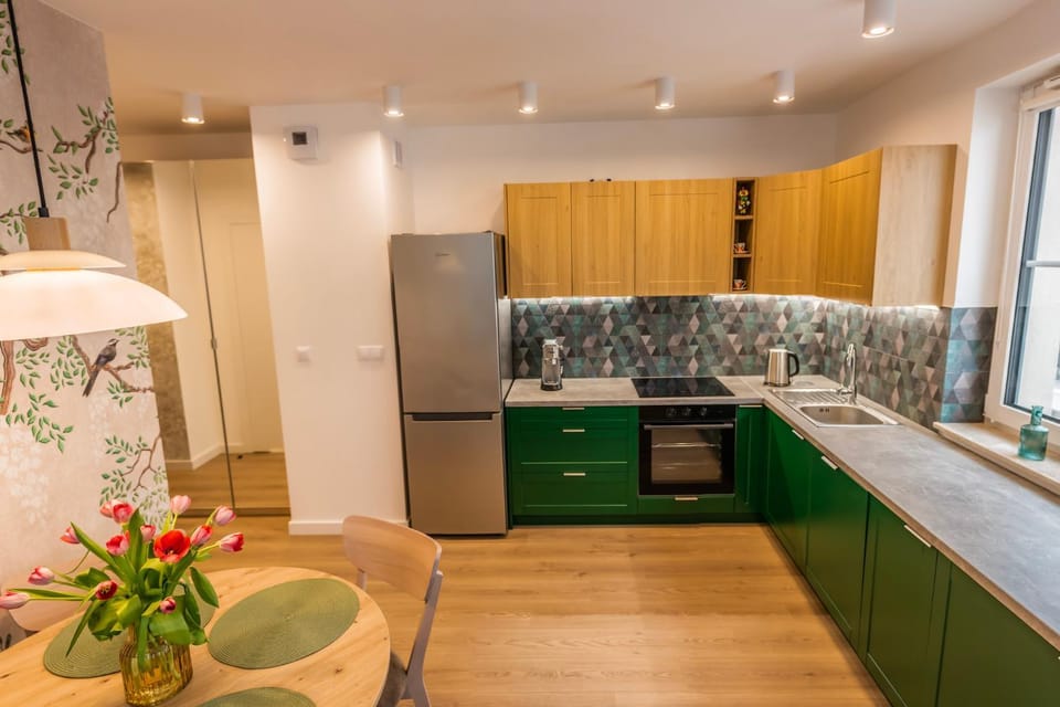 Kitchen or kitchenette, dishwasher, oven, stove