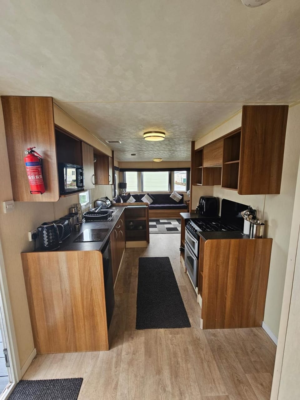 Kitchen or kitchenette, oven, stove, toaster