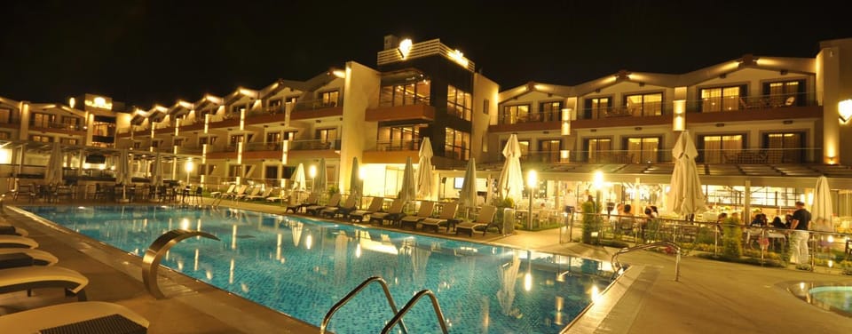 Night, Pool view, sunbed