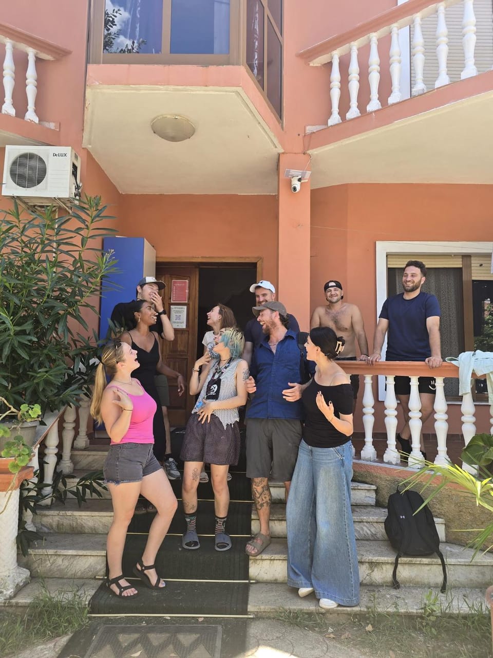 Property building, Day, group of guests