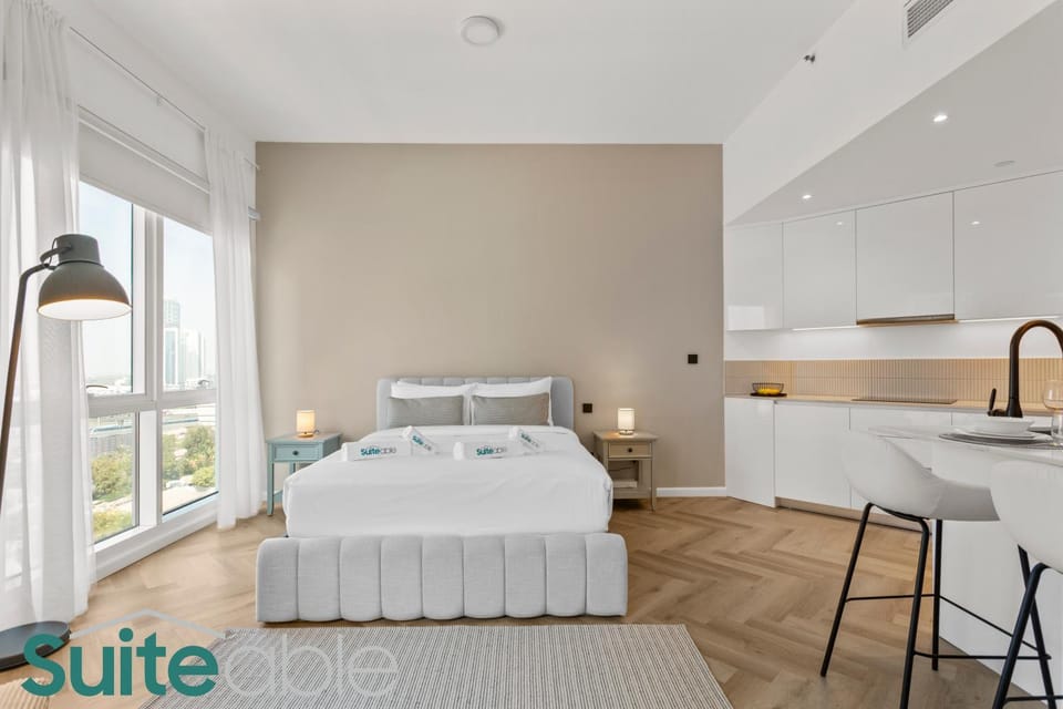 Spacious refurbished Studio steps away from metro Apartment in Dubai