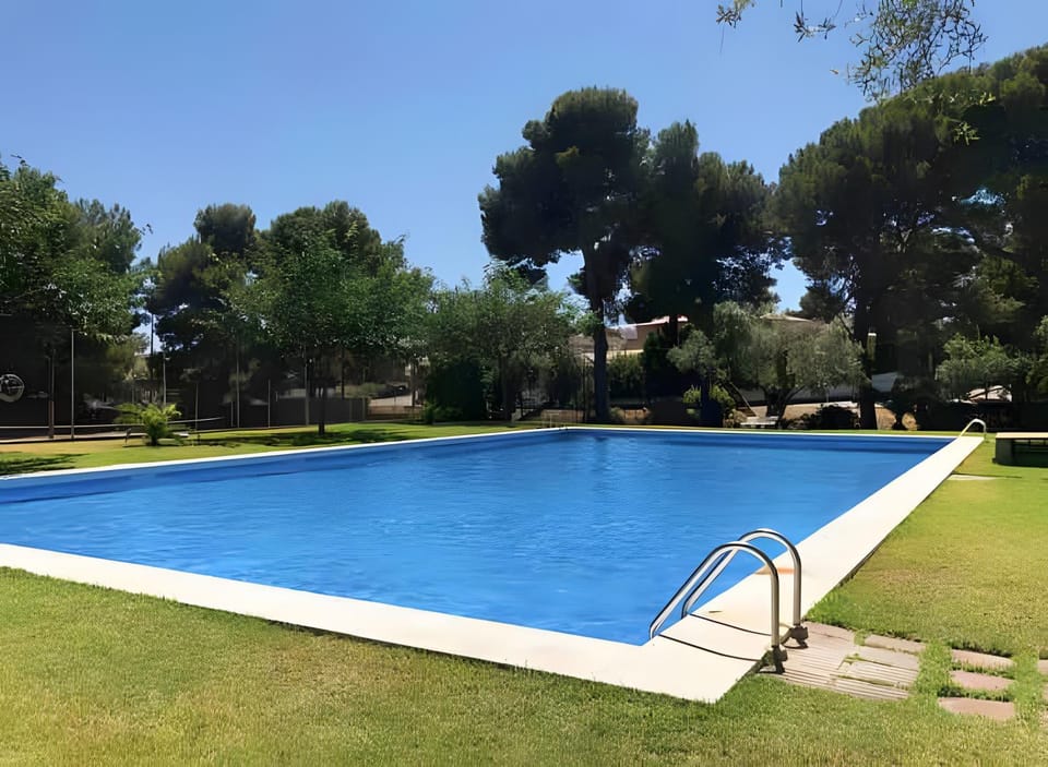 Property building, Living room, Swimming pool