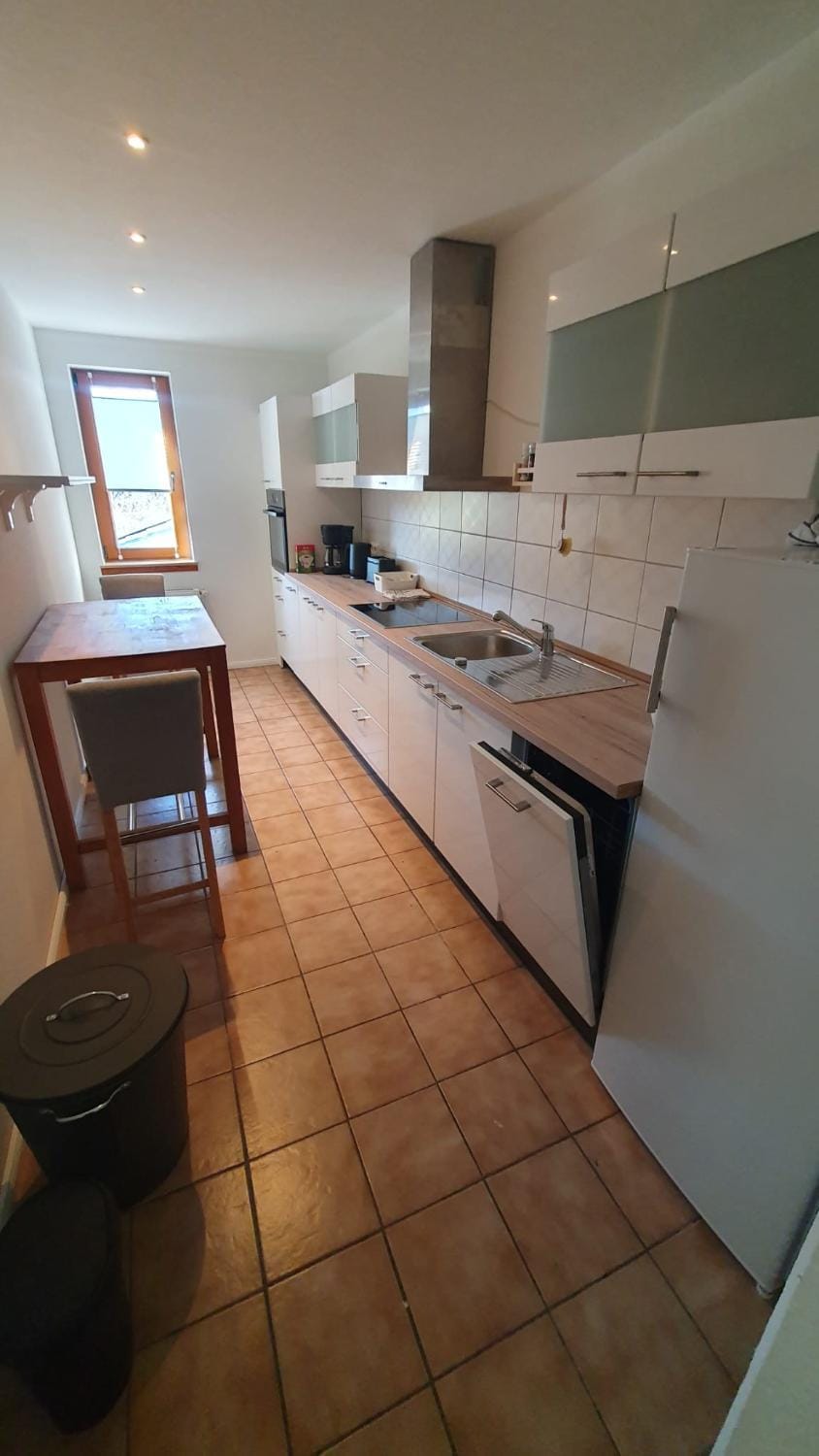 Kitchen or kitchenette, dishwasher, stove