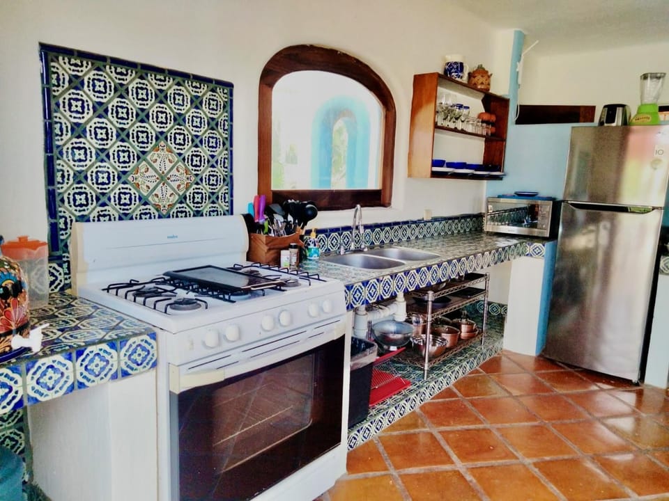 Kitchen or kitchenette, oven, stove
