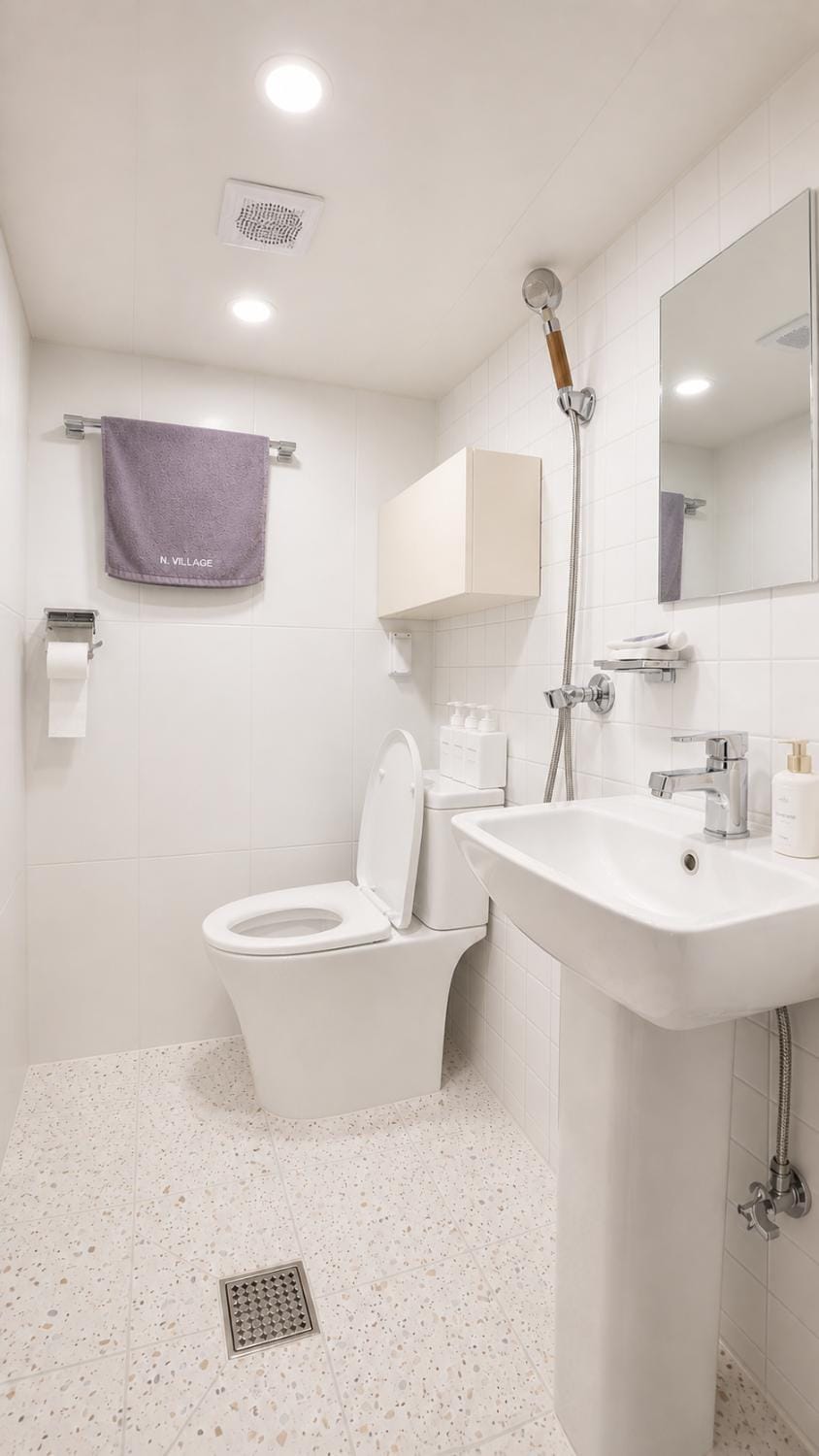 Toilet, towels