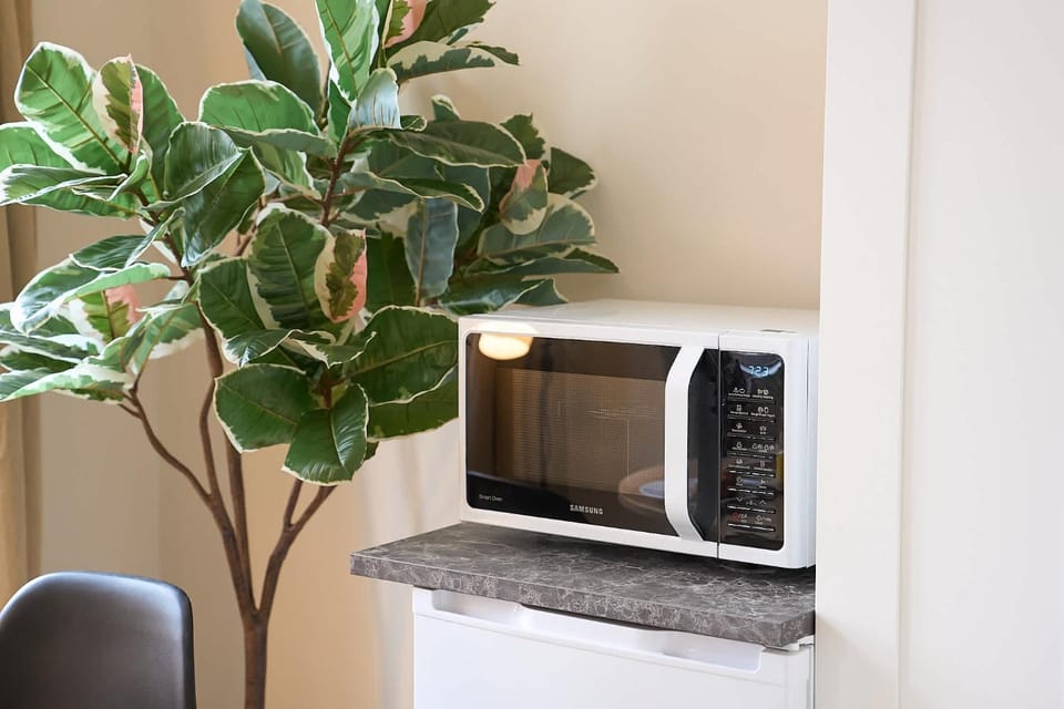 Kitchen or kitchenette, oven