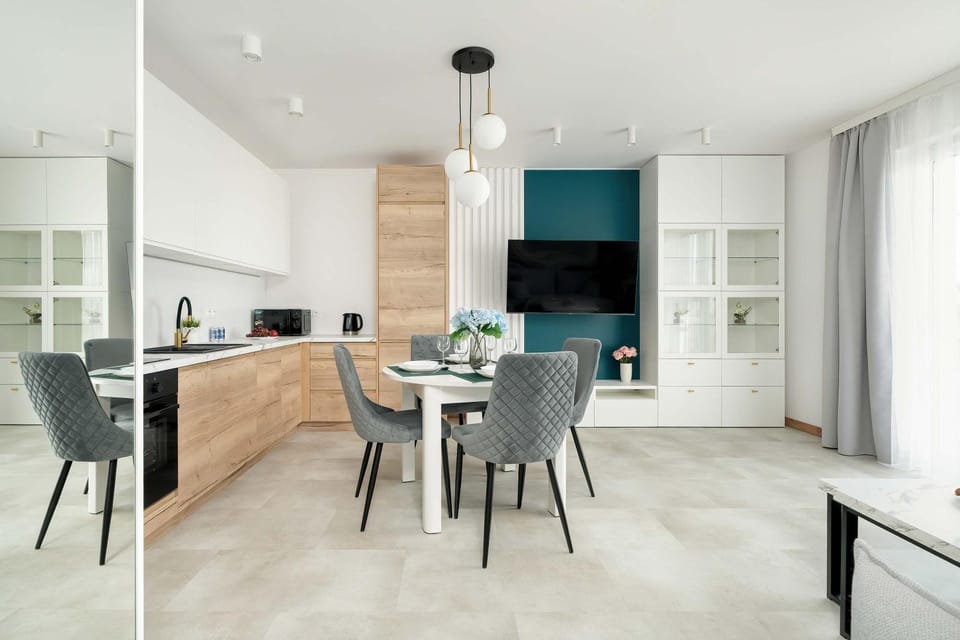 Kitchen or kitchenette, Living room, Seating area, stove