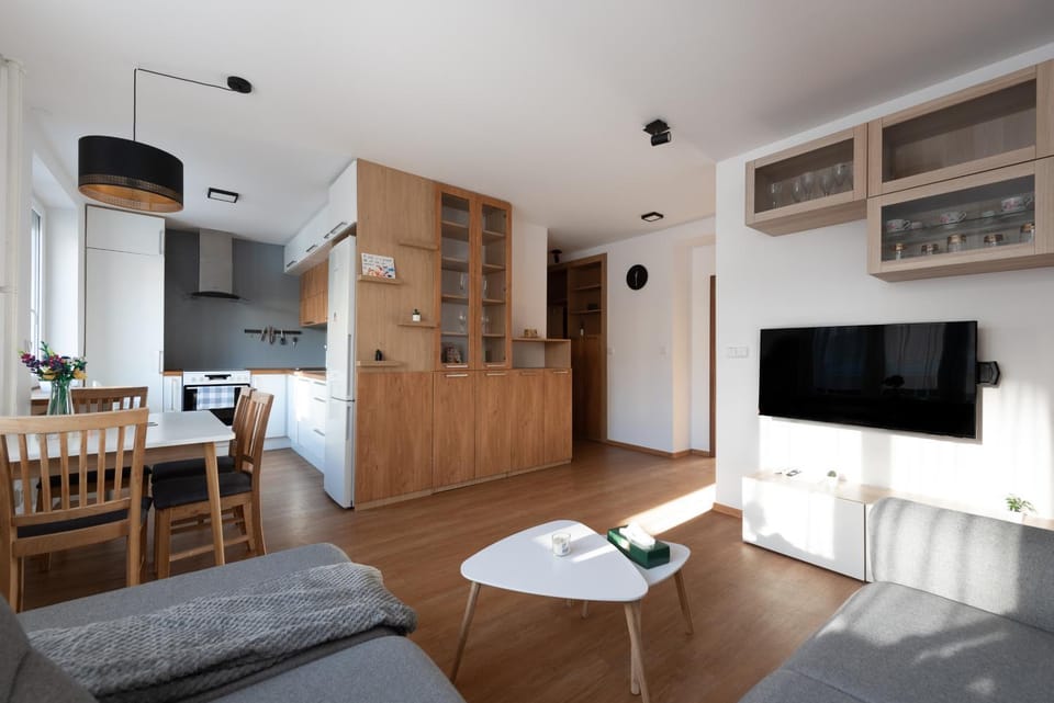 Kitchen or kitchenette, Living room, Dining area