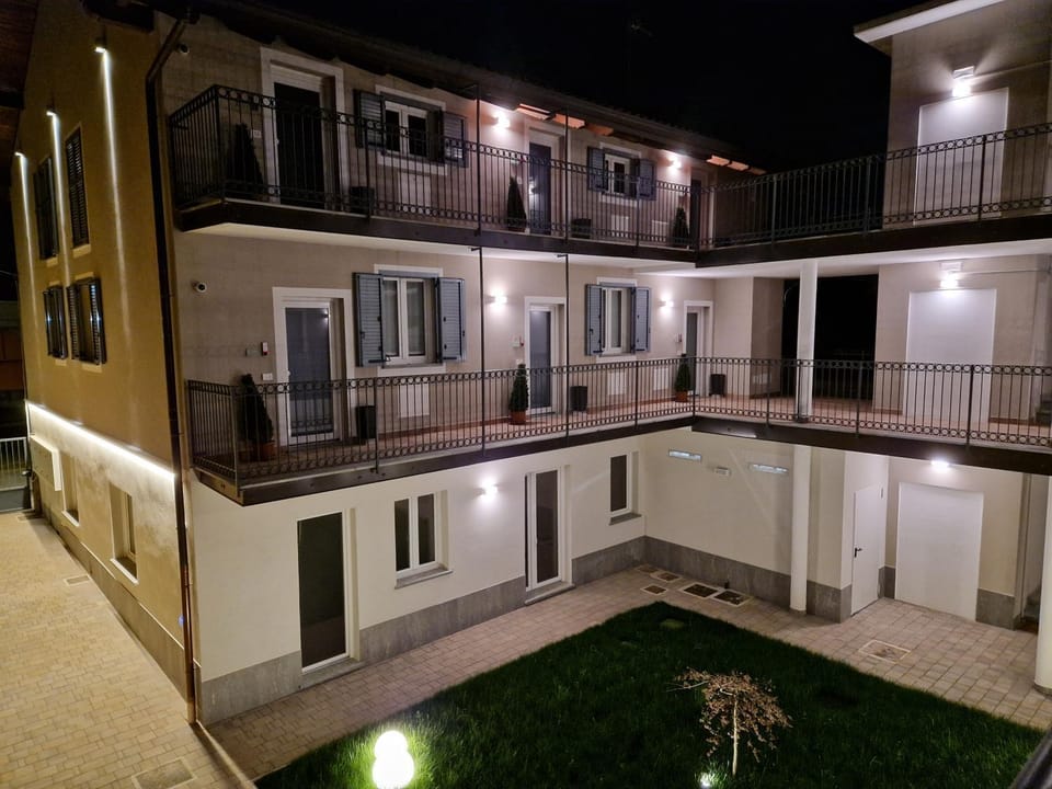 Property building, Night, Inner courtyard view