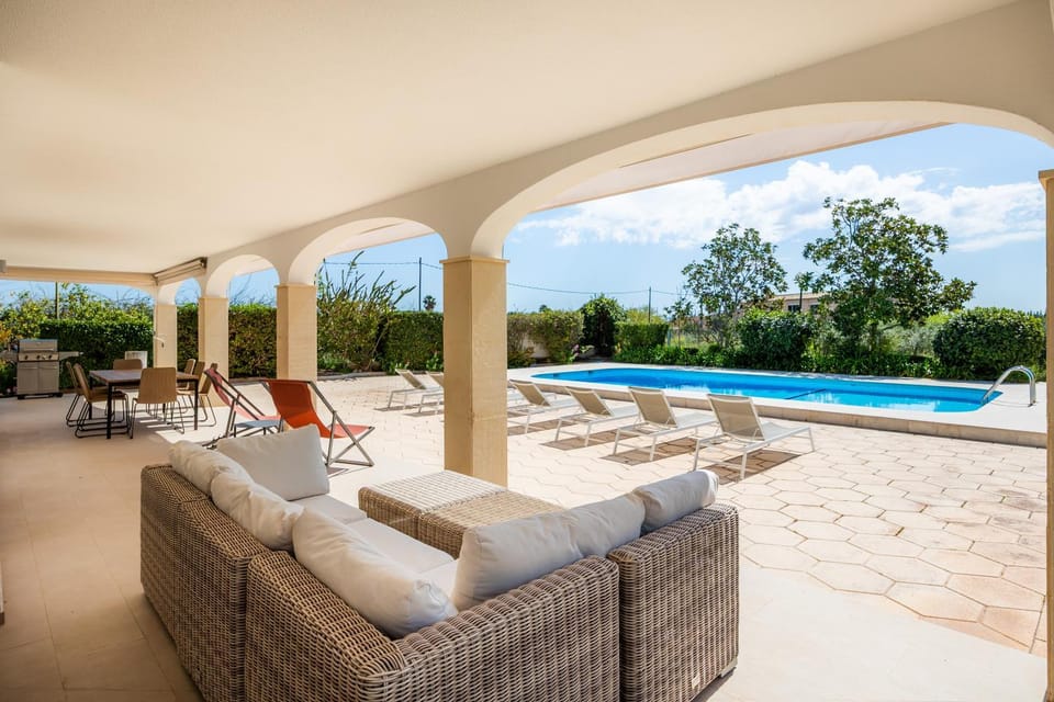 Property building, Living room, Swimming pool
