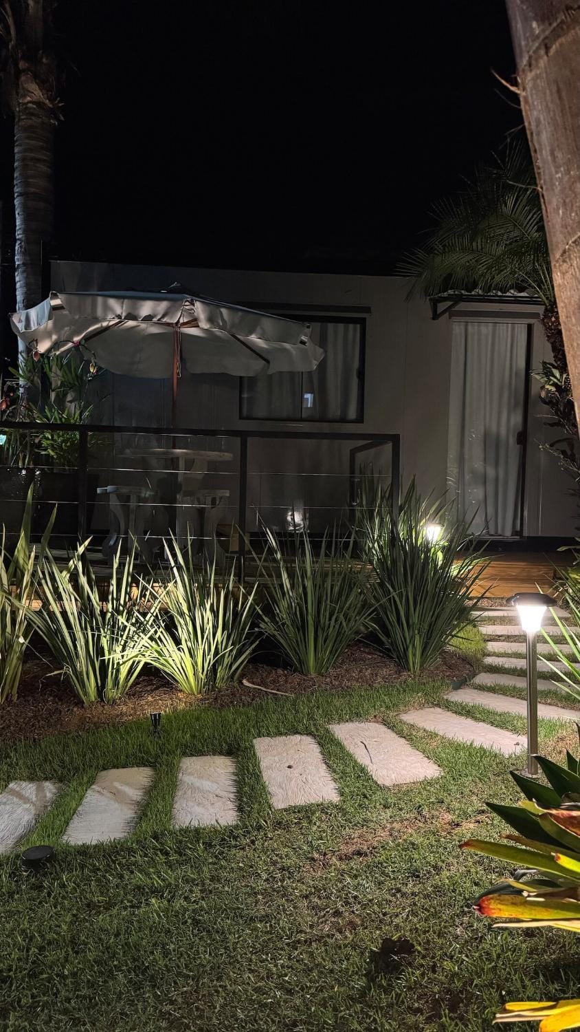 Property building, Night, Garden, Garden, Garden view