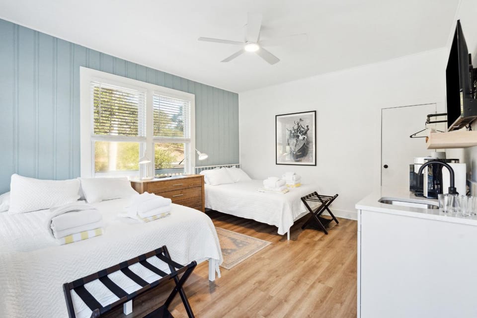 Bed, TV and multimedia, Kitchen or kitchenette, Bedroom