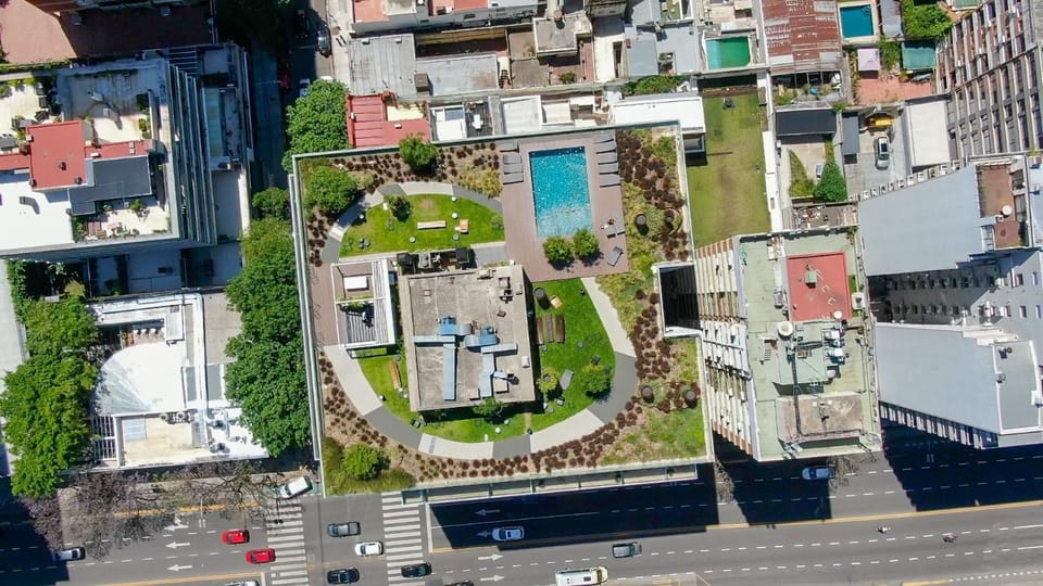 Property building, Day, Natural landscape, Bird's eye view, City view, Pool view, Street view, Swimming pool, Swimming pool, Location