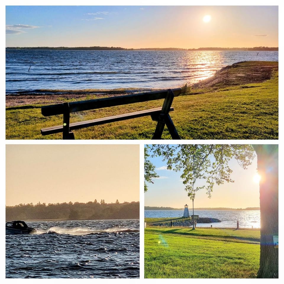 Day, Natural landscape, Beach, Lake view, Sunset