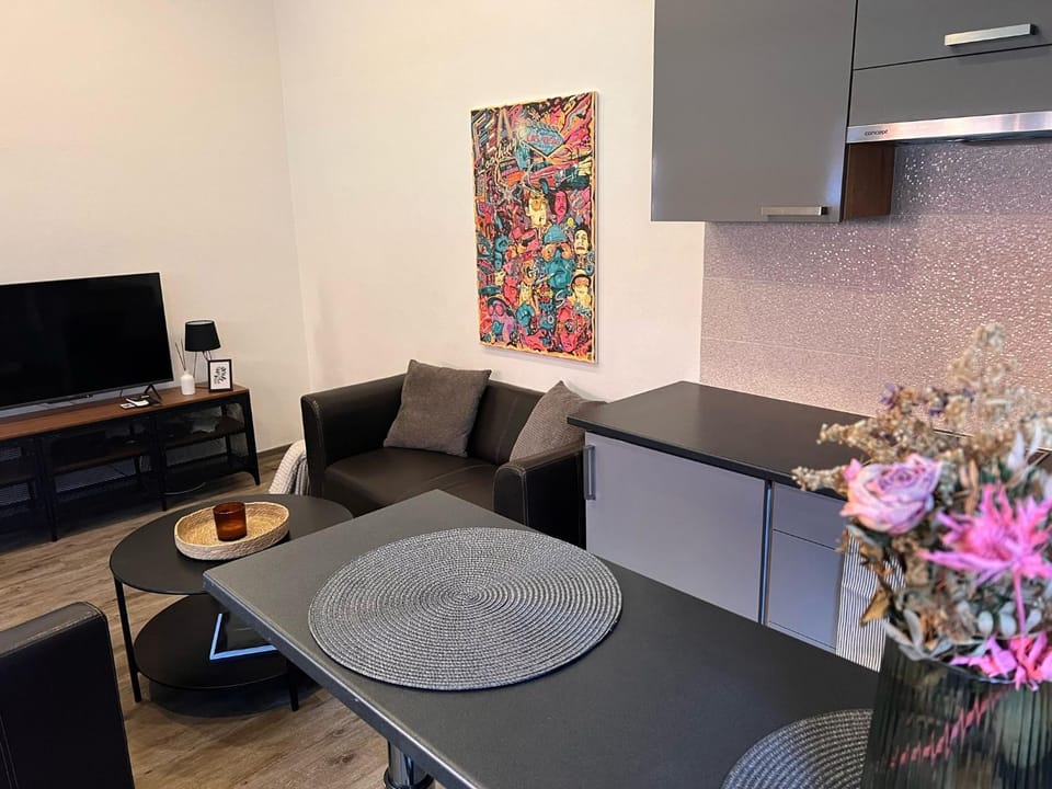 TV and multimedia, Kitchen or kitchenette, Living room, Seating area