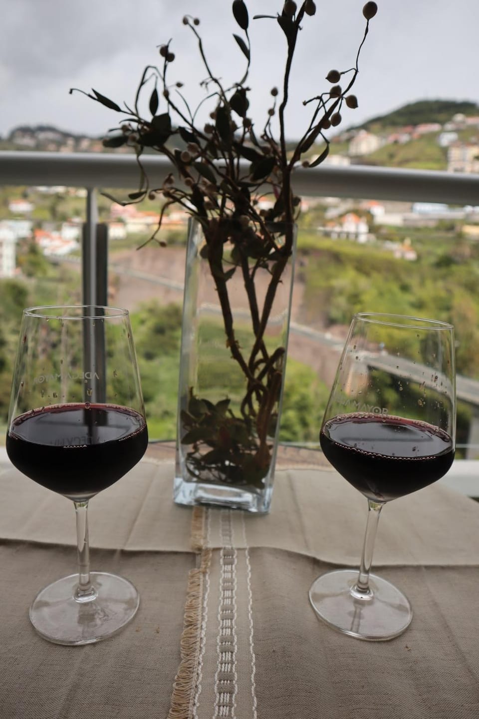 Natural landscape, View (from property/room), Balcony/Terrace, Food and drinks, Mountain view, Drinks, Alcoholic drinks