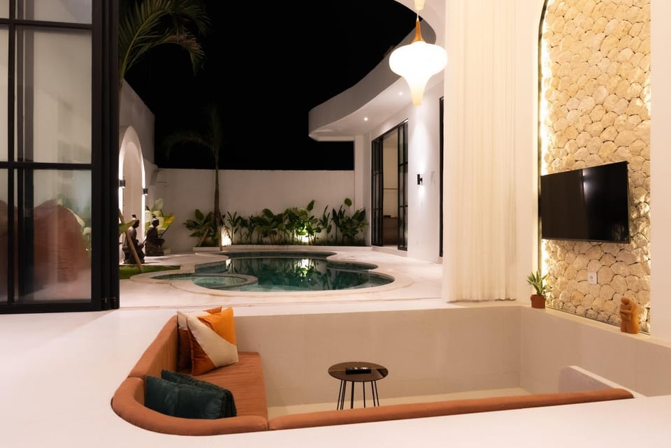 Night, Natural landscape, Pool view, Swimming pool
