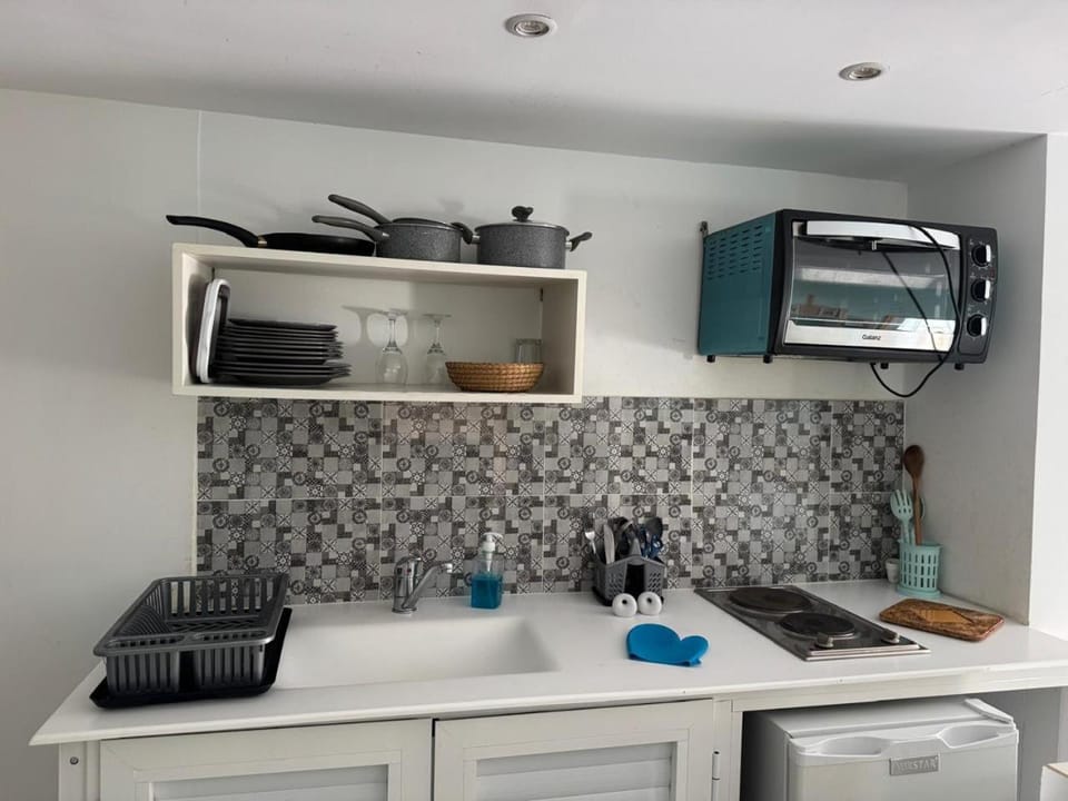 Kitchen or kitchenette, minibar, stove