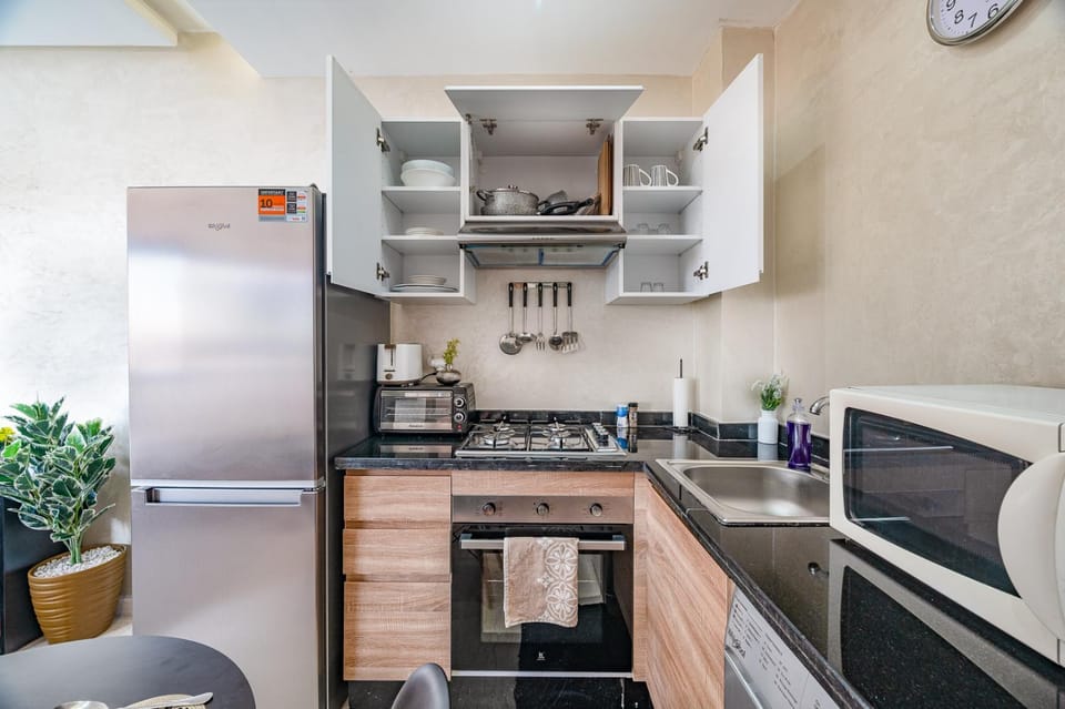 Kitchen or kitchenette, oven, stove, toaster