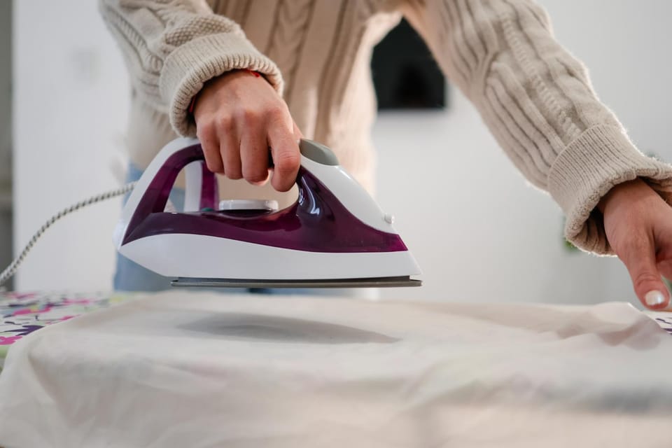 People, flat iron, washing machine