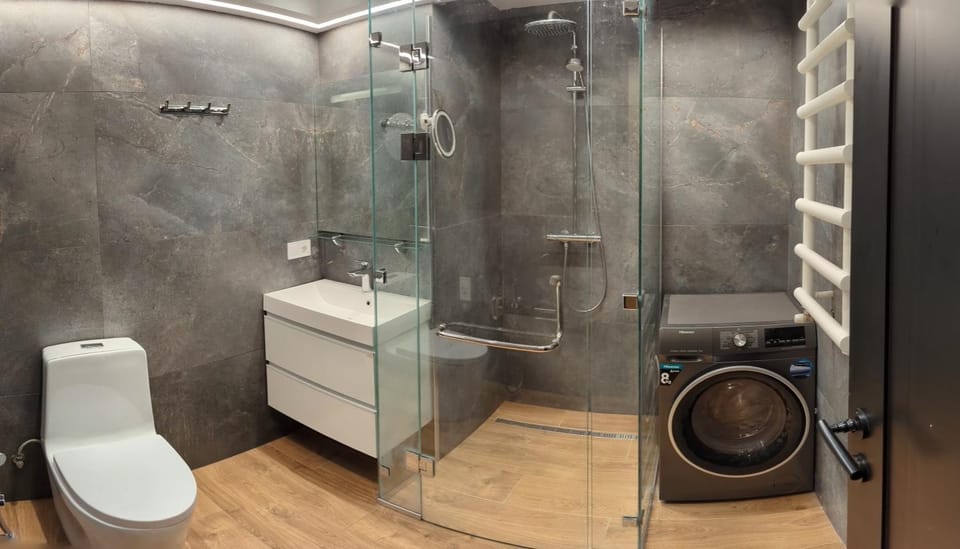 Shower, Toilet, washing machine
